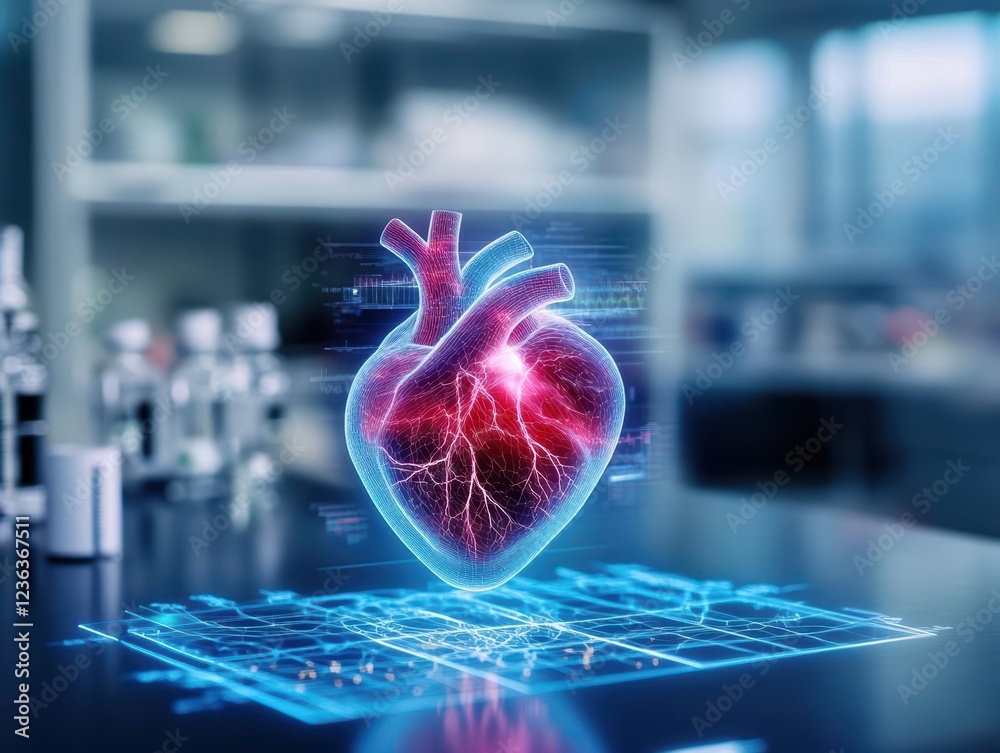 Poster A Vibrant Heart Symbol Displayed on a Computer Screen Surrounded by Bright Colors and Soft Light Creating a Warm and Inviting Digital Atmosphere