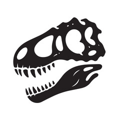 vector black silhouette of dinosaur skull © MochHilmi
