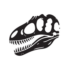 vector black silhouette of dinosaur skull © MochHilmi
