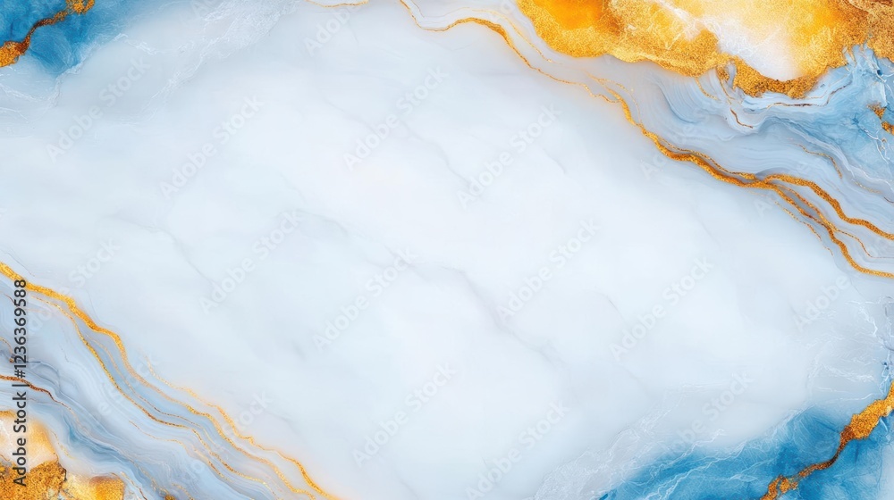 Aufkleber Elegant Blue and Gold Marble Background with Intricate Patterns and Rich Textures Creating a Sophisticated and Luxurious Visual Experience for Design