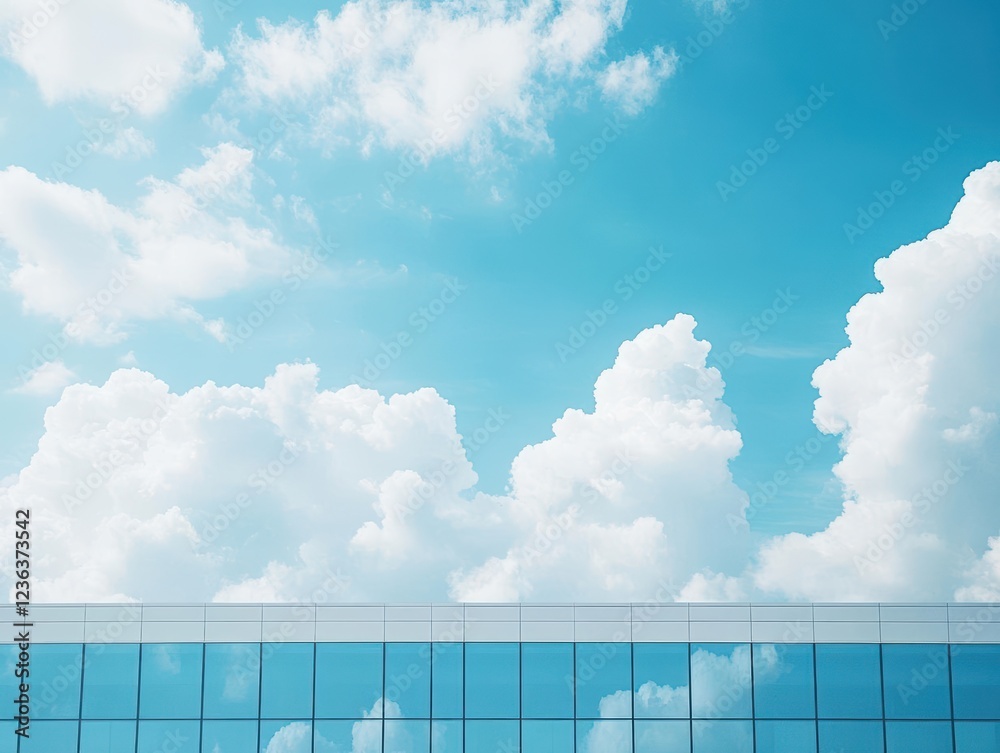 Aufkleber bright blue sky with soft white clouds creating a tranquil and expansive atmosphere perfect for outd