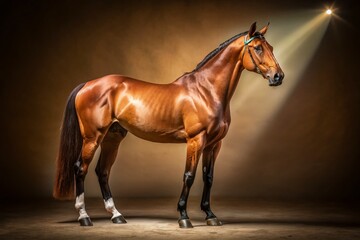 Obraz premium Graceful Brown Horse in Refined Studio Portraiture
