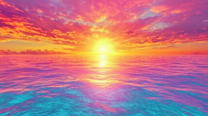 Fototapeta premium A vibrant sunrise symbolizing the start of a new day with energy and motivation.