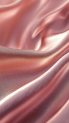 Fototapeta premium Luxurious flowing rose gold satin fabric with soft shimmering folds
