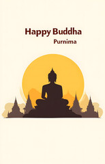 Happy Vesak Day, Buddha Purnima wishes greetings with buddha illustration abstract vector illustration design Buddha Purnima, Vesak Day, Buddhism, Buddha Jayanti