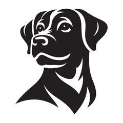 silhouettes of many dog breeds in a simple, minimalistic design