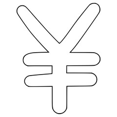 yen icon illustration hand drawn outline vector