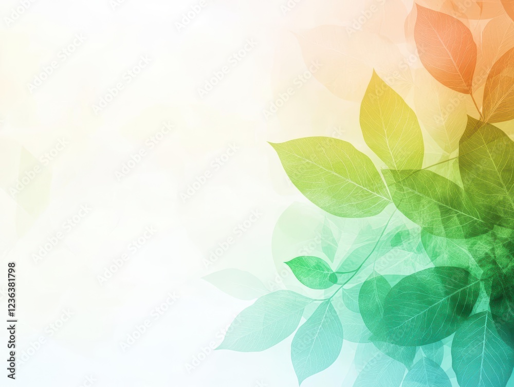 Poster vibrant and colorful background featuring lush green leaves with vivid hues creating a lively and fr