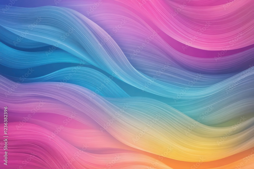 Aufkleber Vibrant Colorful Abstract Background Featuring Flowing Wavy Lines Creating a Dynamic and Energetic Visual Experience for Artistic Expression and Design