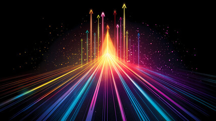 Tech energy arrow guiding the future