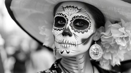 Fototapeta premium Elegant Skull Portrait In Monochrome Style