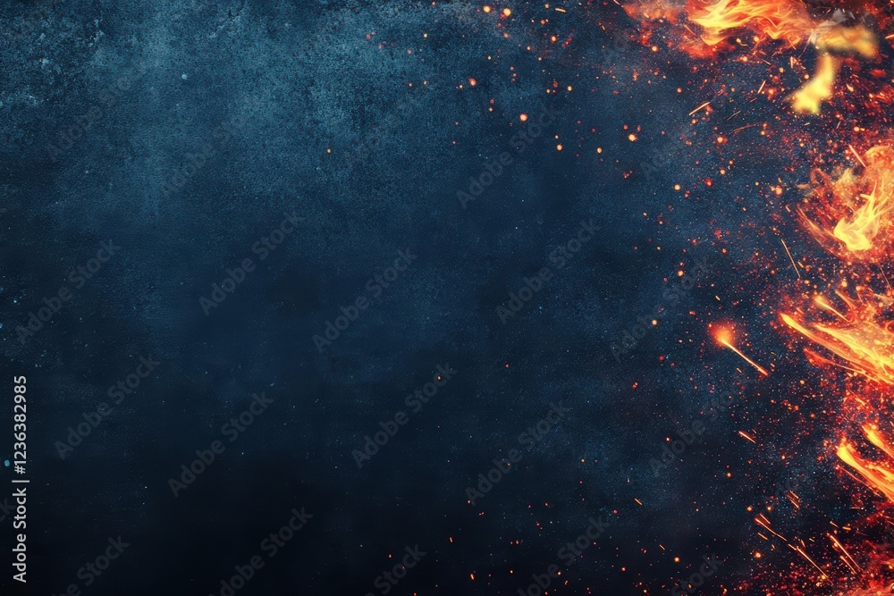 Aufkleber vibrant flames dancing against a deep black backdrop creating a striking contrast that evokes intens