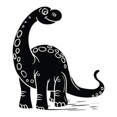 Hand drawing style of brontosaur vector. It is suitable for dinosaur icon, sign or symbol.