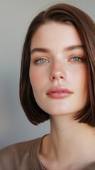 Obraz premium Natural Beauty Exuding Confidence With Freckles