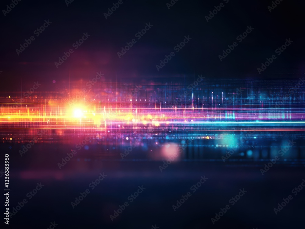 Fototapete Futuristic Abstract Technology Background Featuring Glowing Lines and Dynamic Patterns Creating a Sense of Innovation and Digital Energy in Motion