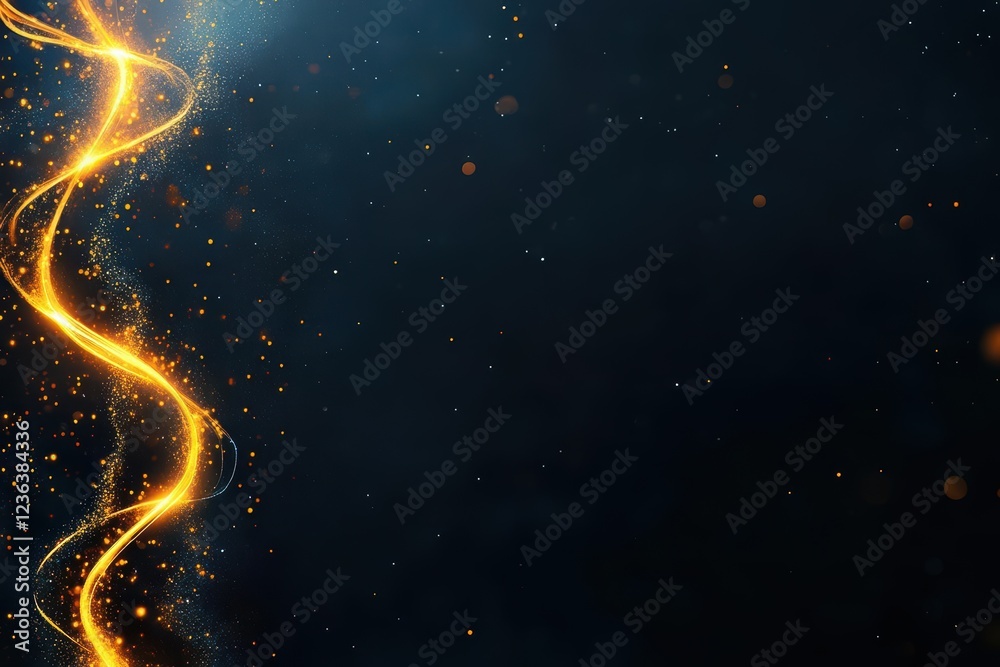 Poster elegant artistic composition featuring a luxurious gold swirl on a deep black background evoking a s