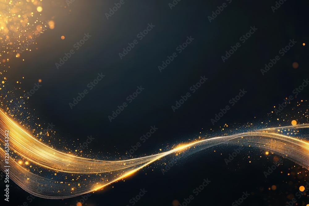 Aufkleber radiant golden wave with dynamic light streaks capturing the essence of motion and energy in a vibra