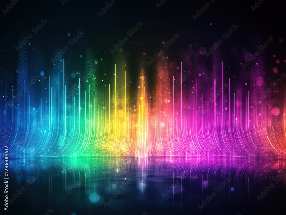 Aufkleber vibrant colorful lights creating a dynamic abstract wallpaper with a playful and energetic mood perf