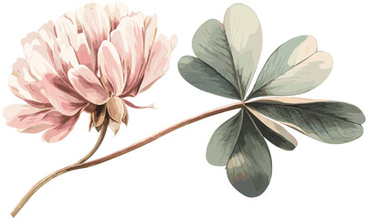 Adding a vintage clover flower in soft pink hues to your Christmas decorations for a whimsical and nostalgic holiday theme