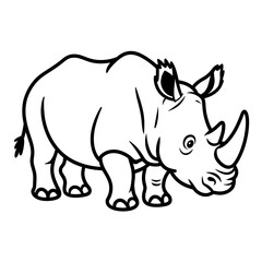 Fototapeta premium rhino on white background coloring page