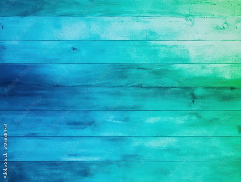Poster Vibrant Blue and Green Textured Wood Background Creating a Calm and Natural Atmosphere Perfect for Creative Projects and Design Elements in Various Contexts