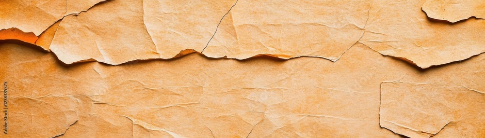 Aufkleber An Artistic Representation of a Torn Edge Paper Displaying Unique Textures and Soft Shadows Evoking a Sense of Nostalgia and Creativity in Design