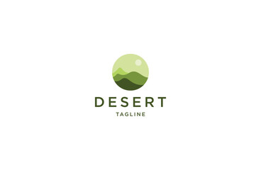 Desert mountain logo icon design template flat vector