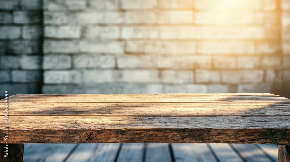 Leinwandbilder A Rustic Wooden Table Surrounded by a Softly Blurred Background Creating a Cozy and Inviting Atmosphere Ideal for Dining and Social Gatherings
