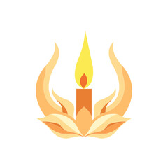 Flame of Serenity Lotus and Candlelight Emblem