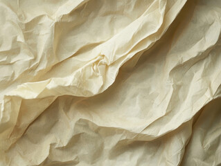 Obraz premium Textured wrinkled paper surface with soft beige tones and intricate folds