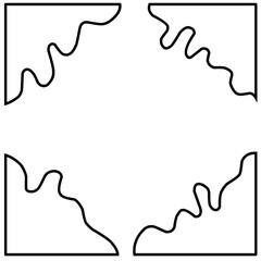 Abstract Wavy Frame illustration on white grasshopper background