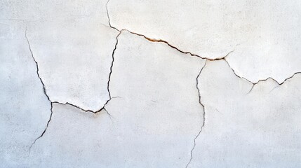 Obraz premium Weathered Cracked Concrete Wall with Deep Crevices and Textured Surface Showcasing the Effects of Time and Nature on Urban Structures and Architecture
