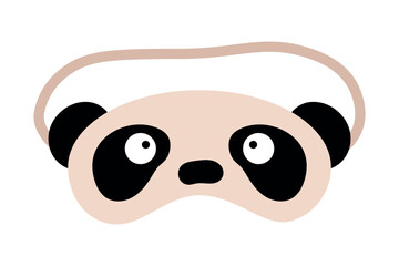 Panda mask or sleep mask with a panda face. Cute isolated vector illustration for your design