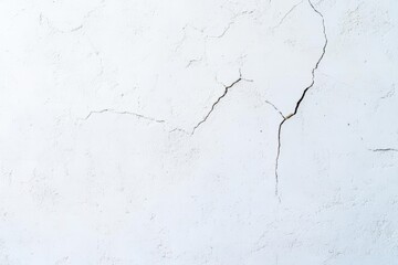 Fototapeta premium Aging Cracked White Wall with Distressed Texture and Weathered Appearance Evoking a Sense of Timeworn Beauty and Rustic Charm in Urban Environment