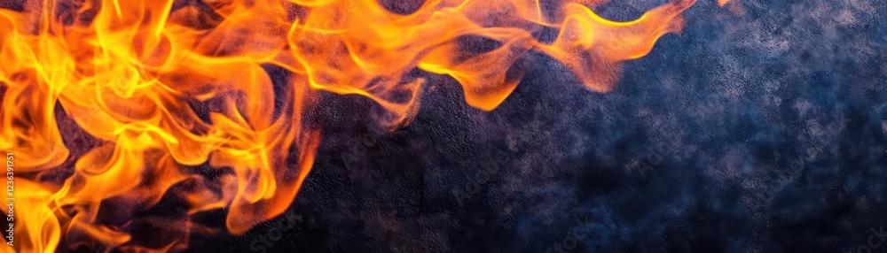 Aufkleber Dynamic and Intense Flames Dancing Vividly Against a Deep Black Background Creating a Powerful and Captivating Visual Display of Fire Energy