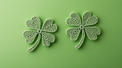 Irish themed wallpaper with green clover motif.