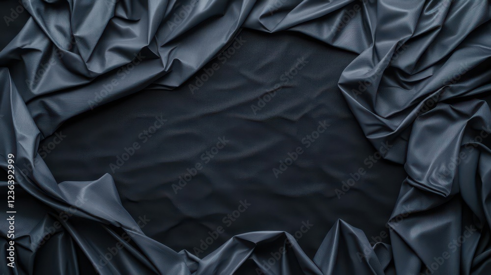 Poster luxurious and elegant black silk fabric texture background with rich depth and soft sheen evoking a 