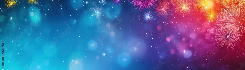 Aufkleber vibrant fireworks exploding in a night sky creating a dazzling display of colors and light celebrati
