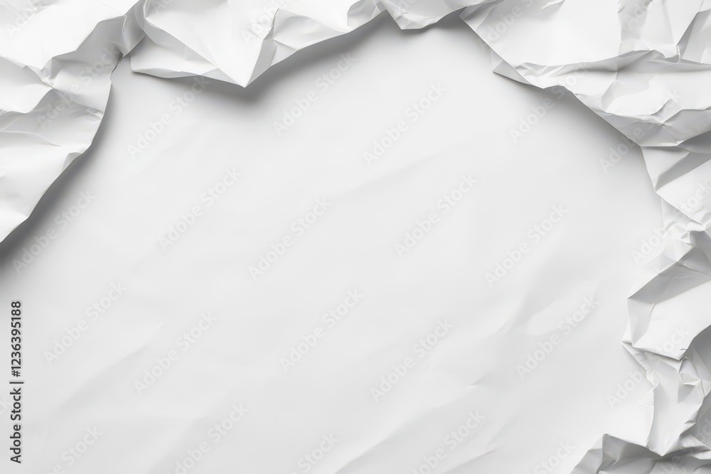 Poster Elegant White Crumpled Paper Background with Subtle Texture Creating a Soft and Minimalist Aesthetic Ideal for Graphic Design and Art Projects