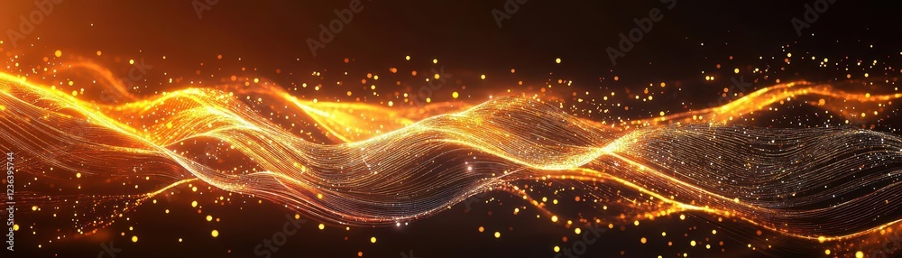 Aufkleber A Breathtaking Wave of Light Cascading Across a Dark Background Creating an Ethereal and Enigmatic Atmosphere Evoking Wonder and Intrigue