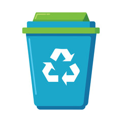 Minimalist Recycle Bin Vector Illustration on White Background