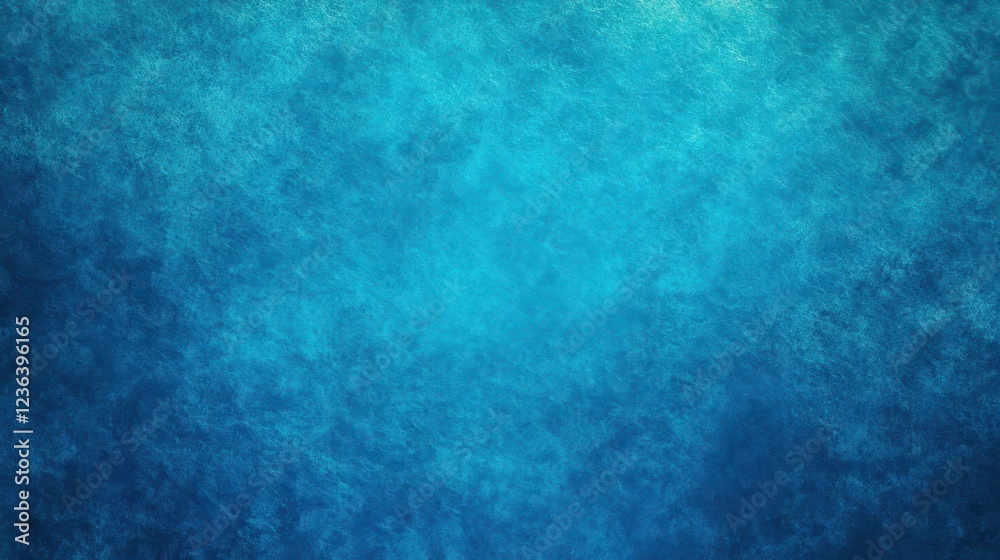 Poster vibrant blue background with rough texture evoking feelings of depth and movement creating a unique 
