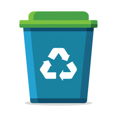 Minimalist Recycle Bin Vector Illustration on White Background