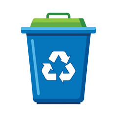 Minimalist Recycle Bin Vector Illustration on White Background