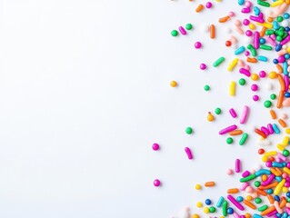 Vibrant and Colorful Spring Flowers Blooming on a Bright White Background Evoking a Cheerful and Refreshing Atmosphere Celebrating Nature's Beauty