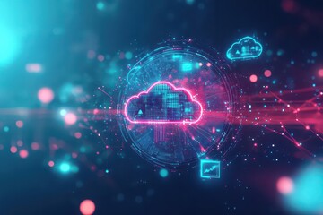 Symbolic Cloud with a Lock Representing Security and Privacy in the Digital Age Evoking Concepts of Protection and Safety in Modern Technology