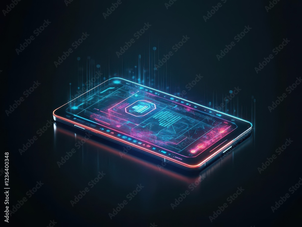 Leinwandbilder Innovative Smartphone Showcasing Intricate Circuit Design Representing Advanced Technology and Modern Connectivity in a Sleek and Stylish Form Factor