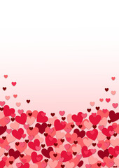 Floating Hearts on pink Gradient Background
