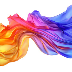 Obraz premium A dynamic piece of lightweight silk fabric flowing dramatically across the frame features a bright rainbow gradient.