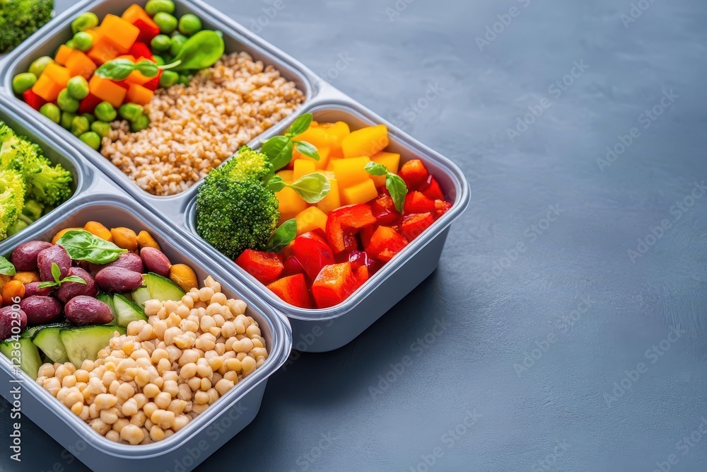 Aufkleber Colorful Container of Mixed Beans Displaying a Vibrant Array of Textures and Colors in a Bright Kitchen Setting Evoking Freshness and Culinary Delight